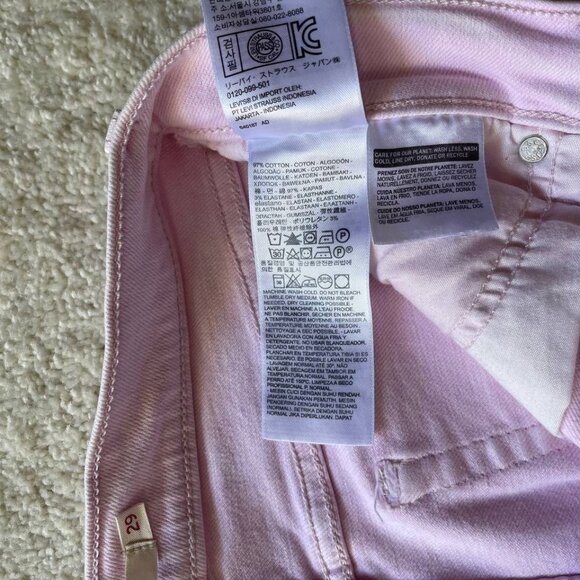 Levi's Wedgie Skinny Cut Off Pink Women Jeans Size 29/27 - Picture 12 of 12